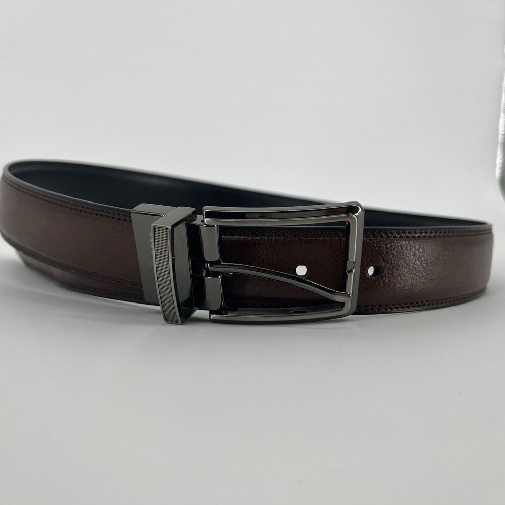 Perry‎ Ellis Men's Reversible Black Brown Dress Belt 32/80 Faux Leather
